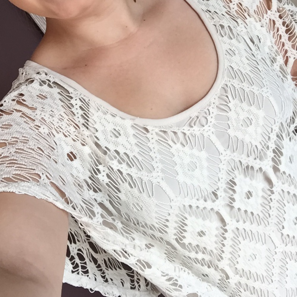 Lace poncho with built in tank top